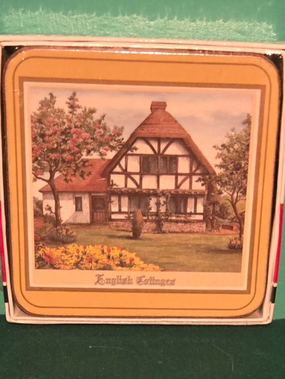 Pimpernel English Cottages Coasters Set of 6 Cork Back Vintage(A8-232)